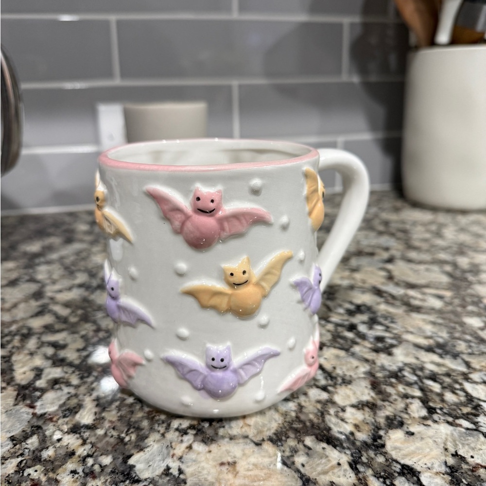 Cobwebs & Cauldrons Bat Mug with Pastel Colors